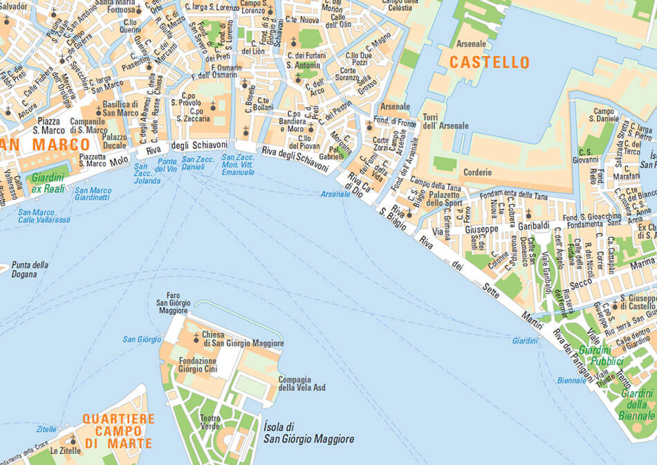Stadtplanausschnitt von Venedig